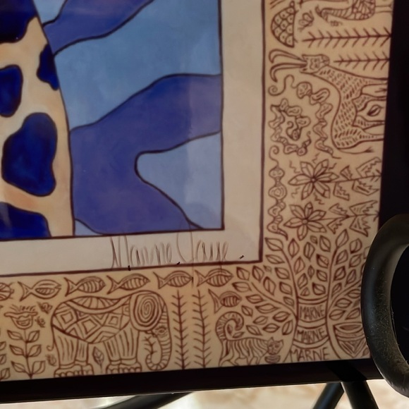 Marne Jaye Tile Art 8X10 Glossy Giraffe Border Graphics African Animals Signed - Picture 2 of 9